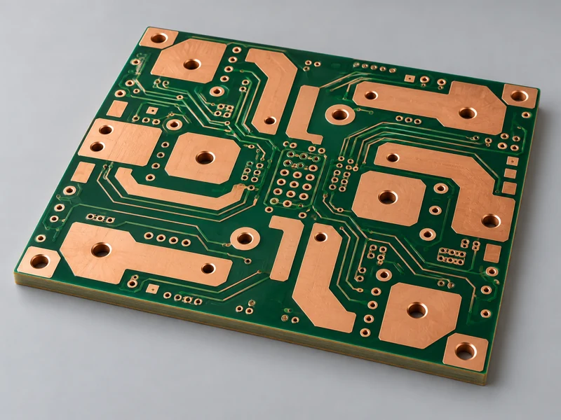 Multilayer heavy copper bare PCB with power pads and fine control routing
