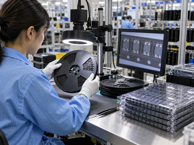Component reels and IC trays at a turnkey sourcing inspection workstation